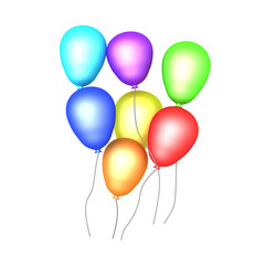 3D illustration of many colorful balloons