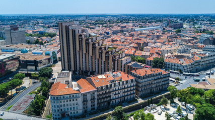 Obraz premium Aerial top view of Montpellier city skyline from above, Southern France 