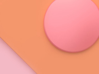 circle orange background 3d rendering