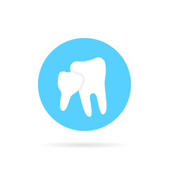 blue icon of family dentistry isolated on white background
