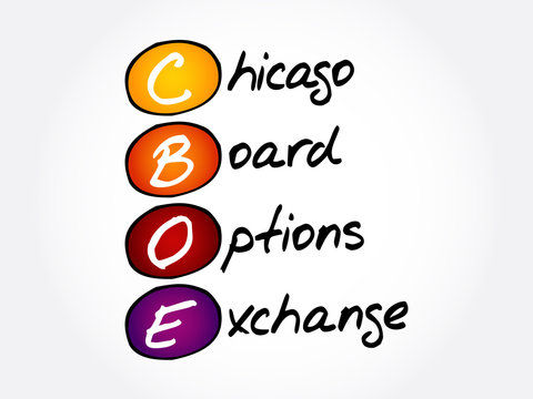 CBOE – Chicago Board Options Exchange acronym, business concept background