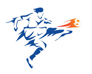 Modern Soccer Player In Action Illustration