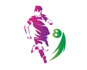 Modern Soccer Player In Action Illustration