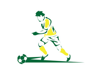 Modern Soccer Player In Action Illustration