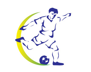 Modern Soccer Player In Action Illustration