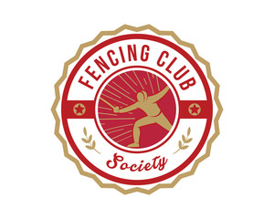 Obraz premium Modern Fencing Sports Club Badge Logo