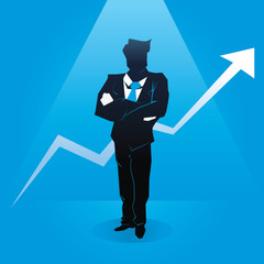 Successful Business Leadership Creative Businessman Illustration Concept