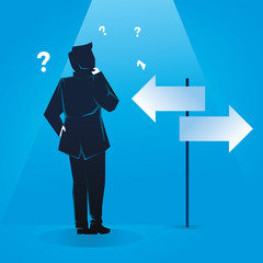 Tough Decision Making Scenario Creative Businessman Illustration Concept