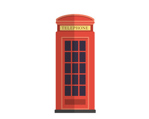 Vintage London Phone Booth Illustration