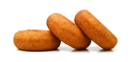 Donuts on white background