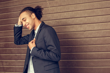 Young business man african descent outdoors style concept