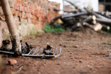 Rake view on the ground