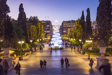 syntagma square with christmas tree