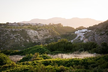 Fototapeta na wymiar Sunset over Ladiko, Rhodes, Greece