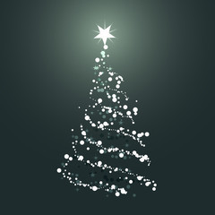 Christmas tree icon. Flat vector illustration