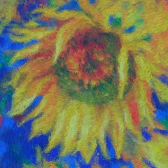 Sunflower impressionism oil acrylic painting