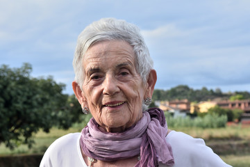 portrait of a senior woman outdoor
