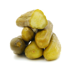 Pickled cucumbers Isolated on white