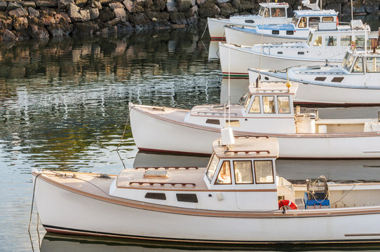 Boats on Maine coastline