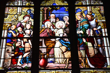 Fototapeta premium Vitrail de l'église Saint-Séverin à Paris, France