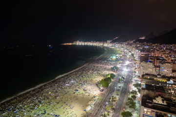 Copacabana beach during the festivities of the New Year's Eve
