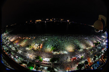 Copacabana beach during the festivities of the New Year's Eve