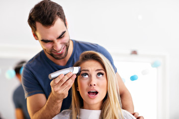Adult woman at the hair salon