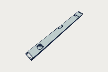 Bubble level tool. Ruler. Building and engineering equipment. Measure. Vector illustration.