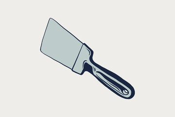 Putty knife tool icon.  Vector illustration.