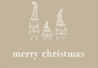     merry christmas with santa on grey background 