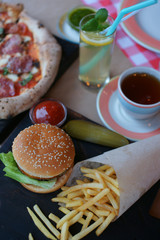 Food on the table in the restaurant