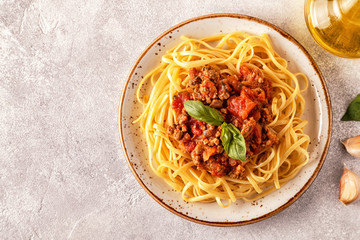 Italian pasta bolognese.