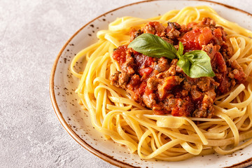 Italian pasta bolognese.