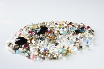 Pile of beautiful colorful diamonds