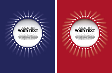 color banner with lights shining and place for text