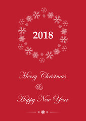 Fototapeta na wymiar red greeting card for christmas - vector leaflet
