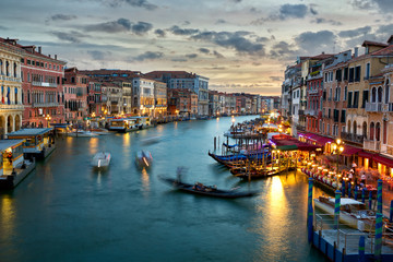 Fototapeta na wymiar Grand Canal at dusk in Venice, Italy