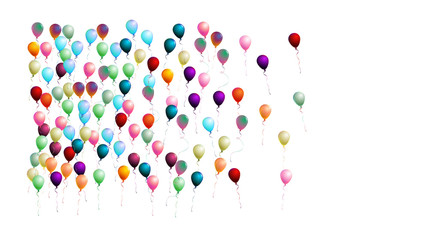 Realistic Balloons Confetti. Cool Isolated Vector Illustration. Flying Up or Falling from the Sky 2d Helium Realistic Balloons. Jolly Colorful Party Celebration, New Year, Birthday Festive Background