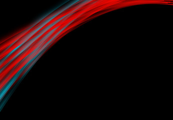 Teal and red abstract curve geometric background. Design element template isolated