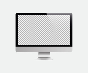 Set of realistic laptop tablet and phone monitors.Vector