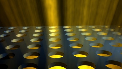 Sfondo con raggi luminosi colorati che fuoriescono da una griglia