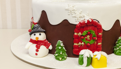 Christmas cakes with cream