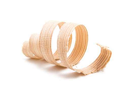 wooden shavings isolated
