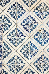 Amazing old ceramic wall for interior and exterior background. Lisbon, Portugal - 184847451