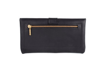 Leather wallet on a white background, isolated