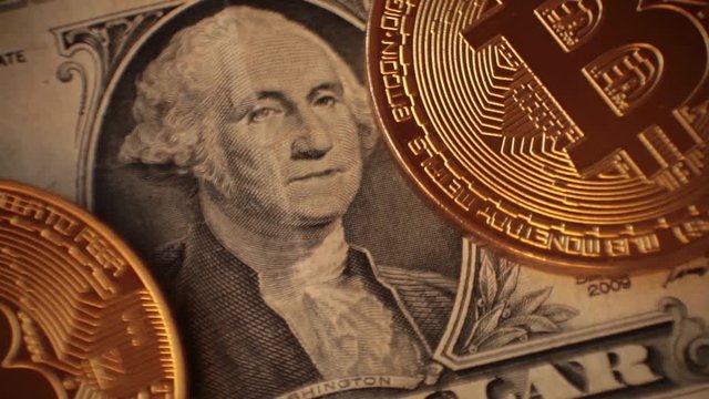 Cripto Currency Bitcoin. US Dollar, Euro