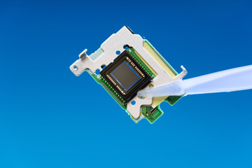 Silicon CCD matrix in the science lab
