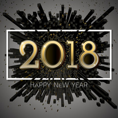 Vector 2018 happy new year celebration BG