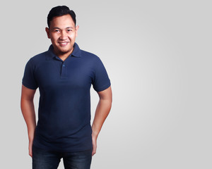 Dark Blue Polo Shirt Mockup Template