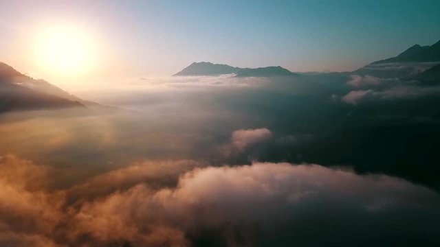 Clouds Mountain Landscape. Sunset, Krasnaya Polyana, Sochi